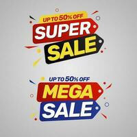 Set of discount offer price label, sale promo marketing vector