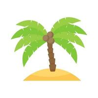 Palm tree with coconuts on the island vector