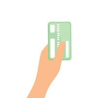 Hand holding a credit card vector