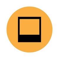 Polaroid icon on orange background vector