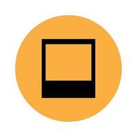 Polaroid icon on orange background vector