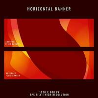 red gradient abstract fluid horizontal banner design vector