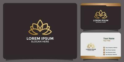 lotus design logo and branding card vector