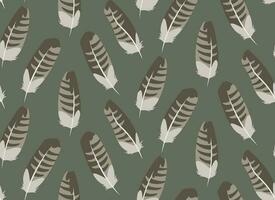 Seamless pattern with buzzard feathers. vector