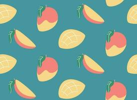Seamless pattern with mango. vector
