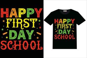 Back to school happy first day school vector