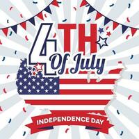 Happy Independence day 4th July holiday in the US. Post vector illustration