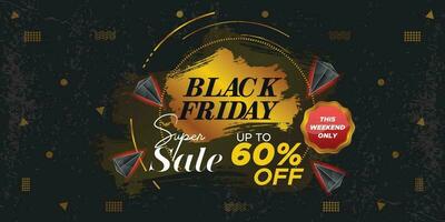 Black Friday Super Sale. black friday sale web banner. black friday sale post. super sale banner template design. big sale promotion discount sale banner. Design template for Black Friday sale banner vector