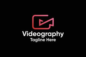 Elegant video production play logo design vector