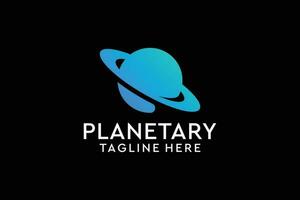 vector planeta satélite logo diseño