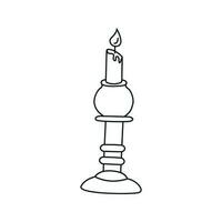 Vector illustration of a candlestick in doodle style.