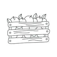 Vector illustration of a crate with apples