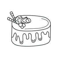 Vector illustration of cake in doodle style