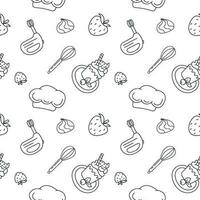 Seamless vector pattern confectioner in doodle style