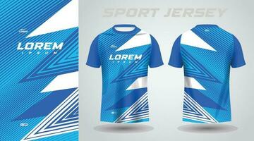 blue shirt soccer football sport jersey template design mockup vector