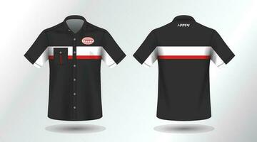 short sleeve work shirt vector