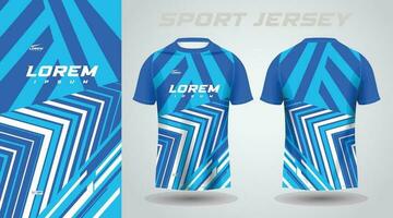 blue shirt soccer football sport jersey template design mockup vector