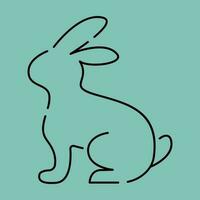 Conejo línea icono vector. 2023 Conejo nuevo año. animal tema. vector