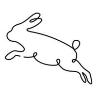 Rabbit one line art, bunny continuous contour. Animal, symbol of 2023 by Chinese horoscope. Simple minimalist design. Vector illustration new year.