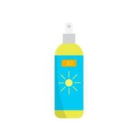 Sunscreen cream in tube. Protection for the skin from solar ultraviolet light. Flat icon. Vector illustration. Summer season pool and sea aquapark beach. Safe protect. Suntan cream. Holiday vacation