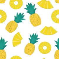 Seamless pineapple pattern for textile fabric or wallpaper backgrounds or wallpaper. vector