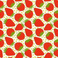 Seamless pattern of fresh strawberry background - Vector illustration for textile or wallpaper.