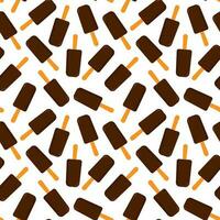 Seamless pattern of chocolate icecream on white background. Vector illustration wallpaper for textile.