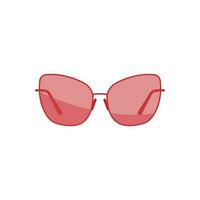 Sunglasses vector illustration or icon. Red and heart shaped and framed. Fashion. Beach season pool and sea aquapark or beach. Woman or girl. Holiday and vacation.