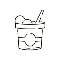 Ice Cream line Icon. Summer vector such as parfait, vector frozen yogurt, ice cream sundae, vanilla, chocolate. Dessert.