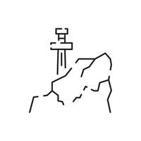 Mining line icon. Extraction of minerals in the mine and surface, linear icons. Line with vector coal.