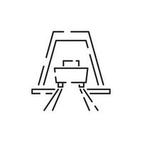 Mining line icon. Extraction of minerals in the mine and surface, linear icons. Line with vector coal.