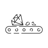 Minin line icon. Extraction of minerals in the mine and surface. Power and energy production, electric industry, world ecology conservation, coal mining minerals. vector