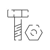 Bolt vector line icons of construction tool business for modern concepts.