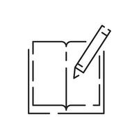 Reading book education line icon. Simple Info and Help Desk Related Vector Contains Manual, Guide Reading, Info center. Editable Stroke search.