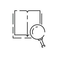 Reading book education line icon. Simple Info and Help Desk Related Vector Contains Manual, Guide Reading, Info center. Editable Stroke search.