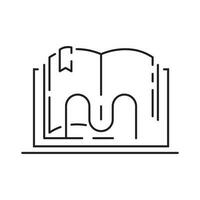 Reading book line icon. Info and Help Desk Related Contains Manual, Guide. Webinar education and development. Black vector symbols isolated on white.