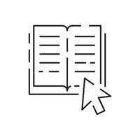 Reading book education line icon. Simple Info and Help Desk Related Vector Contains Manual, Guide Reading, Info center. Editable Stroke search.