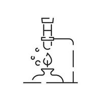 química y laboratorio relacionado línea icono. Ciencias y científico equipo lineal icono. laboratorio y experimentar contorno vector firmar biología. prueba instrumentos