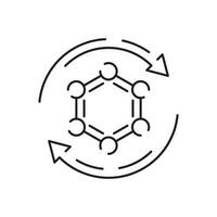 químico o química línea icono, laboratorio vaso firmar, vector gráficos. Ciencias y científico equipo y biología prueba instrumentos