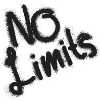 graffiti No limits text sprayed in black over white. vector