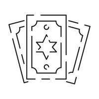 Fortune telling line icon. Mystical esoteric taro cards. Celestial mystic astrology element, witchcraft outline symbol. Vector illustration EPS 10.