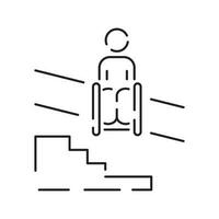 disabled people line Icons. Vector illustration wheelchair, older, handicapped, deaf and Social issue outline icon.