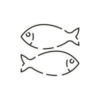 Sea food line icon. White meat restaurant. Editable vector of fish line icon. Trendy stroke signs for website, apps and UI. Premium of fish thin line icon.