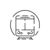 Public transport vehicles subway and train vector line icon. Traffic symbol and travel.