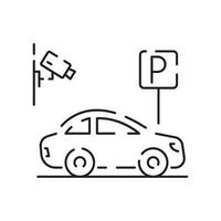 Line icon parking symbol vector for car, transport, service and vehicle or traffic.