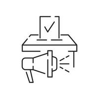 Political Election Vector line icon. Politics or Politician. Voting and vote.