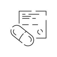 Medical preparats or drug flat line icon. Medicine and Emergency stroke vector drug element. Simple vector pharmacy and health line icon hospital.