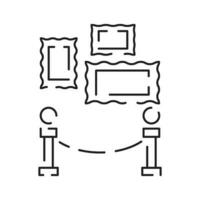 Museum line icon. Entertainment icon - outline vector picture or art gallery.