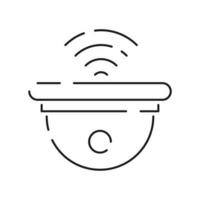 Collection of smart house linear icons - control of lighting, heating, air conditioning. Set of home automation and remote monitoring symbols drawn with thin contour lines. Vector illustration.