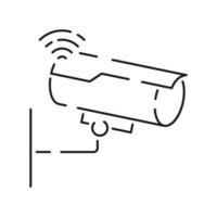 Collection of smart house linear icons - control of lighting, heating, air conditioning. Set of home automation and remote monitoring symbols drawn with thin contour lines. Vector illustration.